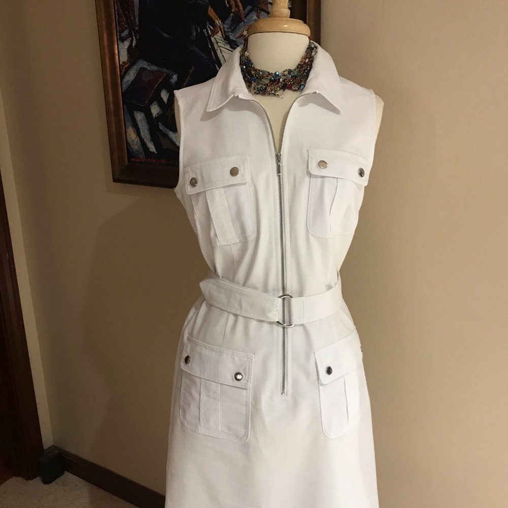 White Sleeveless  Dress.